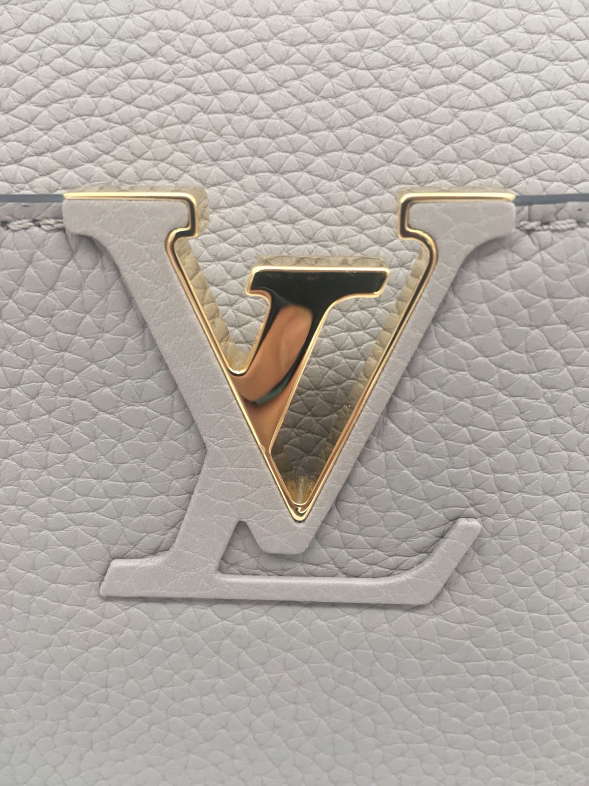 Louis Vuitton Beige Taurillon Leather Capucines MM Bag