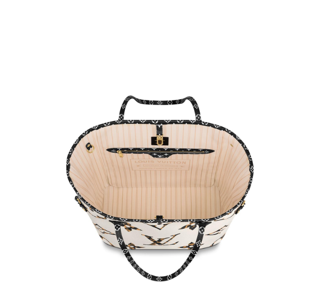 Louis Vuitton Giant Jungle Monogram Neverfull Ivoire with Pouch Louis Vuitton Giant Jungle Monogram Neverfull Ivoire with Pouch