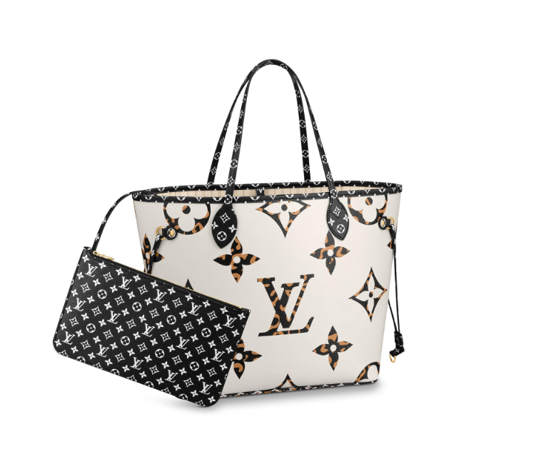 Louis Vuitton Giant Jungle Monogram Neverfull Ivoire with Pouch Louis Vuitton Giant Jungle Monogram Neverfull Ivoire with Pouch