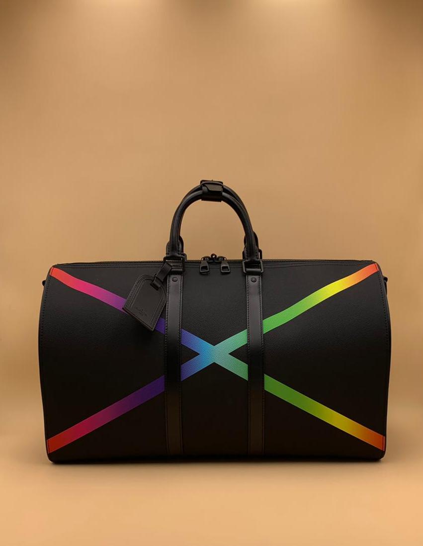 Louis Vuitton | Keepall Bandouliere 50 Black Taiga Rainbow Cross | M30345 - The-Collectory