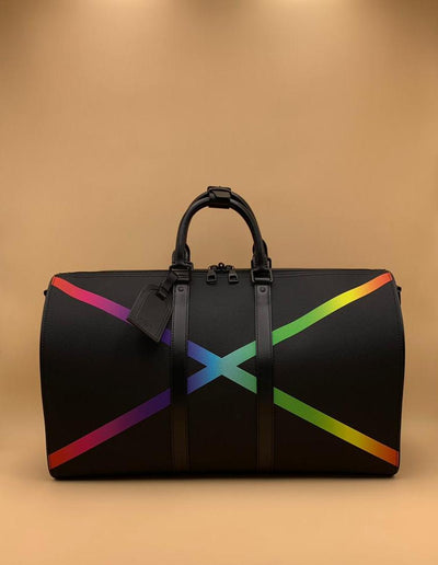 Louis Vuitton Keepall Bandouliere Flags 50 Black Multicolor in