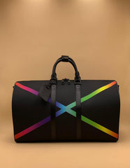 Louis Vuitton  Keepall Bandouliere 50 Black Taiga Rainbow Cross