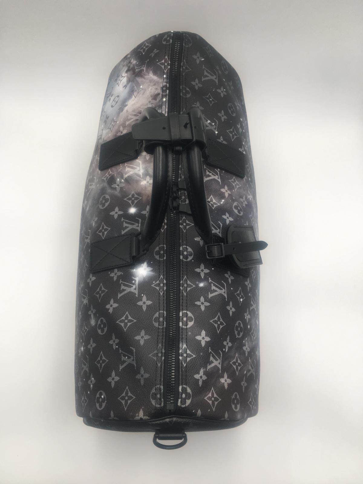 Louis Vuitton Black Grey Monogram Eclipse Keepall Bandouliere 50