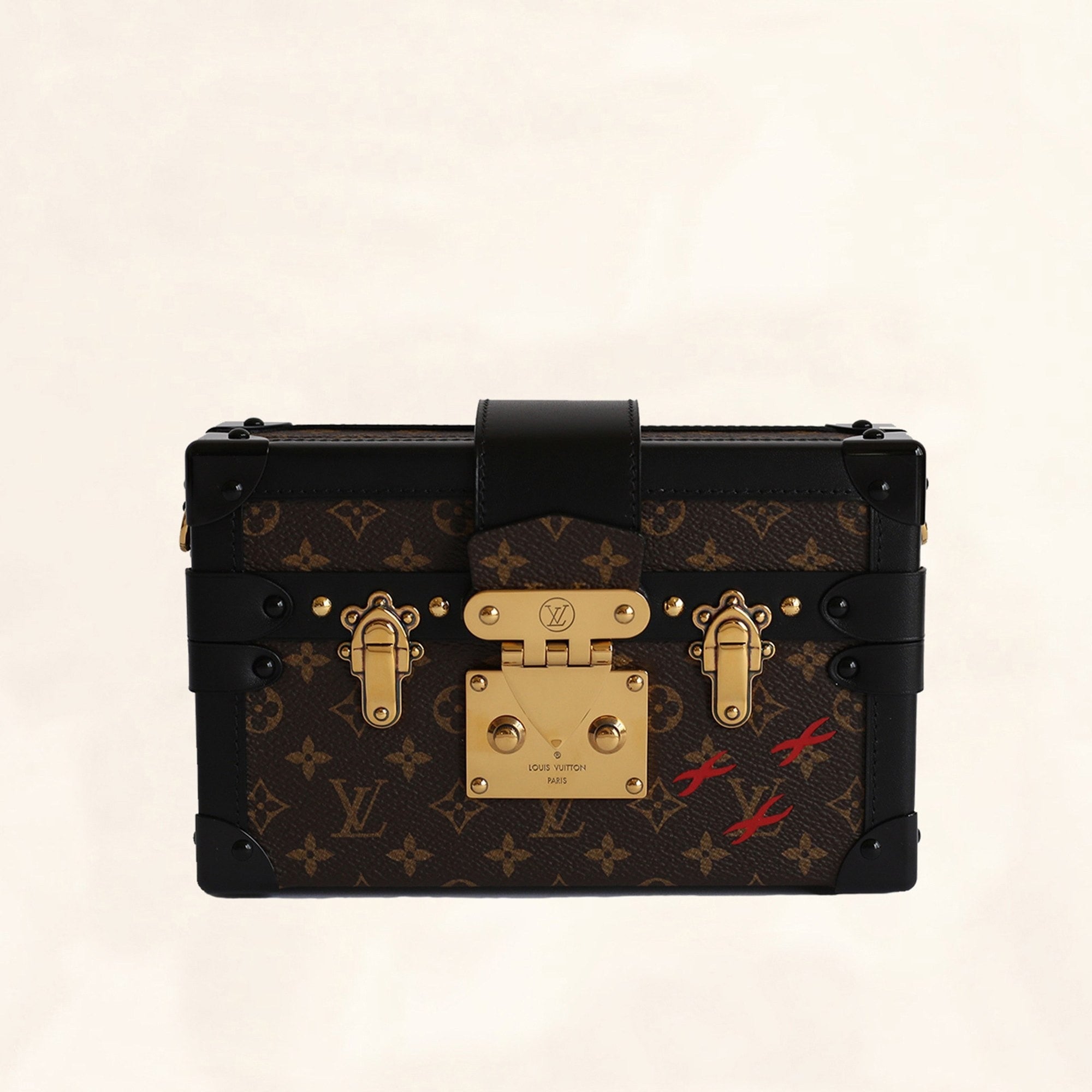 Louis Vuitton black x Yayoi Kusama Side Trunk Shoulder Bag