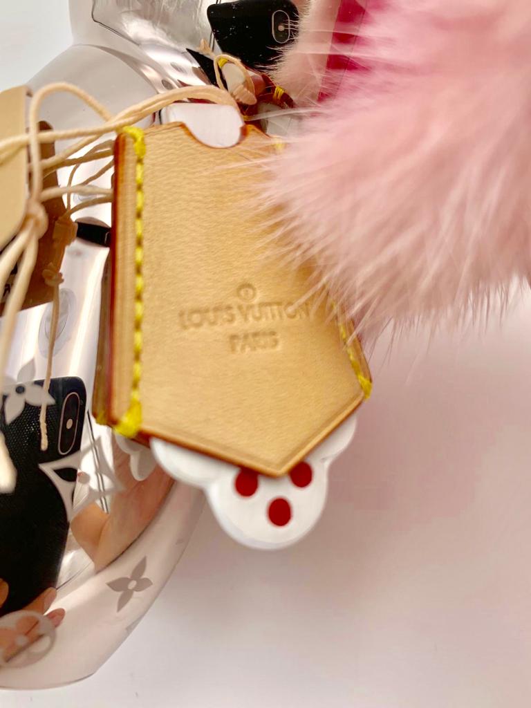 Louis Vuitton, Accessories, Louis Vuitton Trunk Eye Bear Bag Charm Pink  Fur