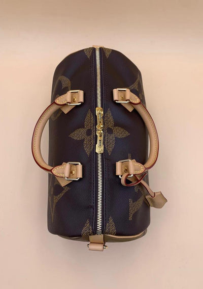Louis Vuitton Speedy Bandouliere Monogram Giant Reverse 30 Brown in Coated  Canvas/Leather with Gold-tone - US