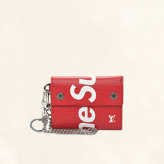 Saks OFF 5TH Louis Vuitton X Supreme Chain Wallet In Red Epi Leather 1999.99