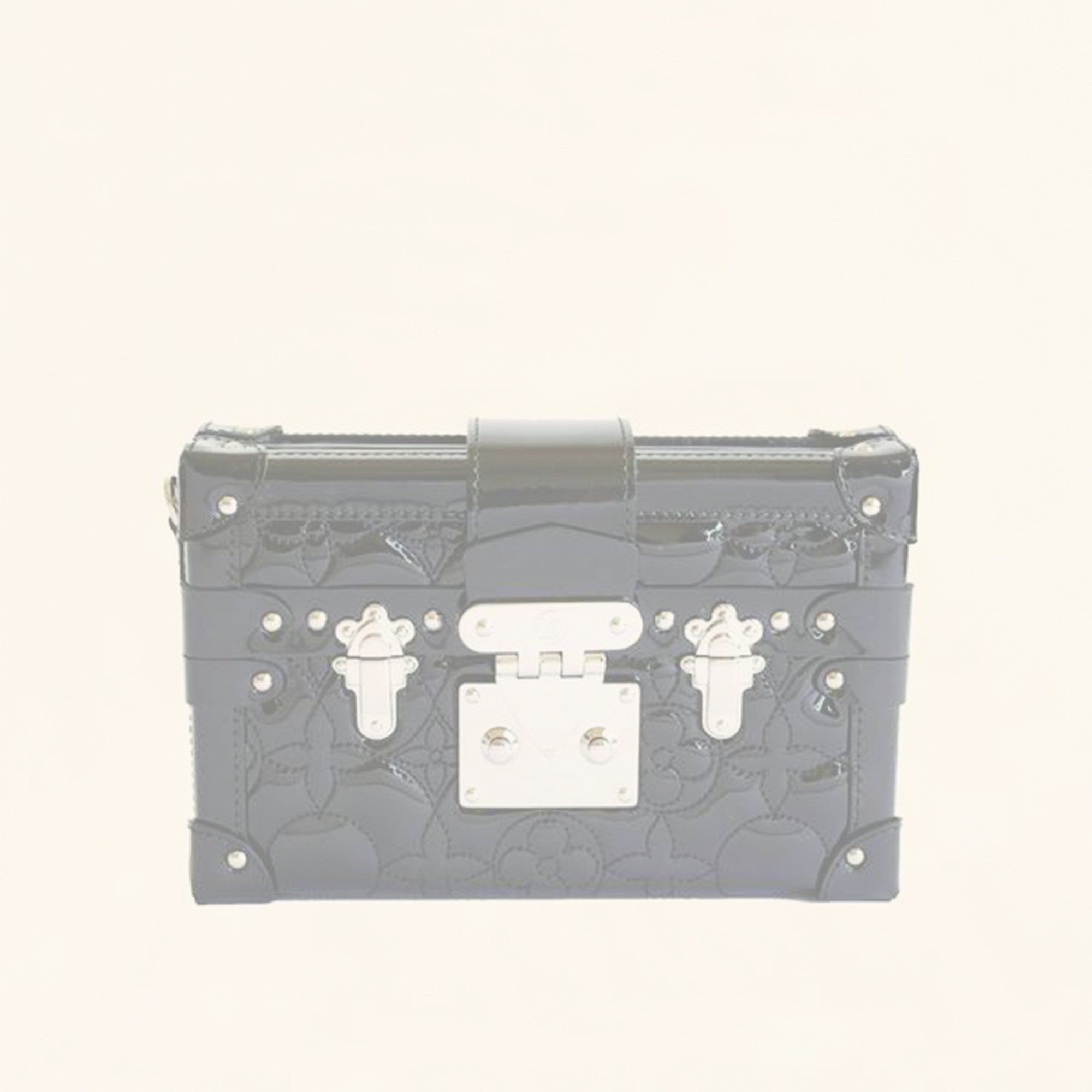 Louis Vuitton LV Petite Malle Mini Bag Black Silver Reflective