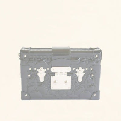 Louis Vuitton LV Petite Malle Mini Bag Black Silver Reflective Monogram