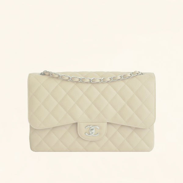 Chanel | Beige Caviar Classic Double Flap Bag | Jumbo– TC