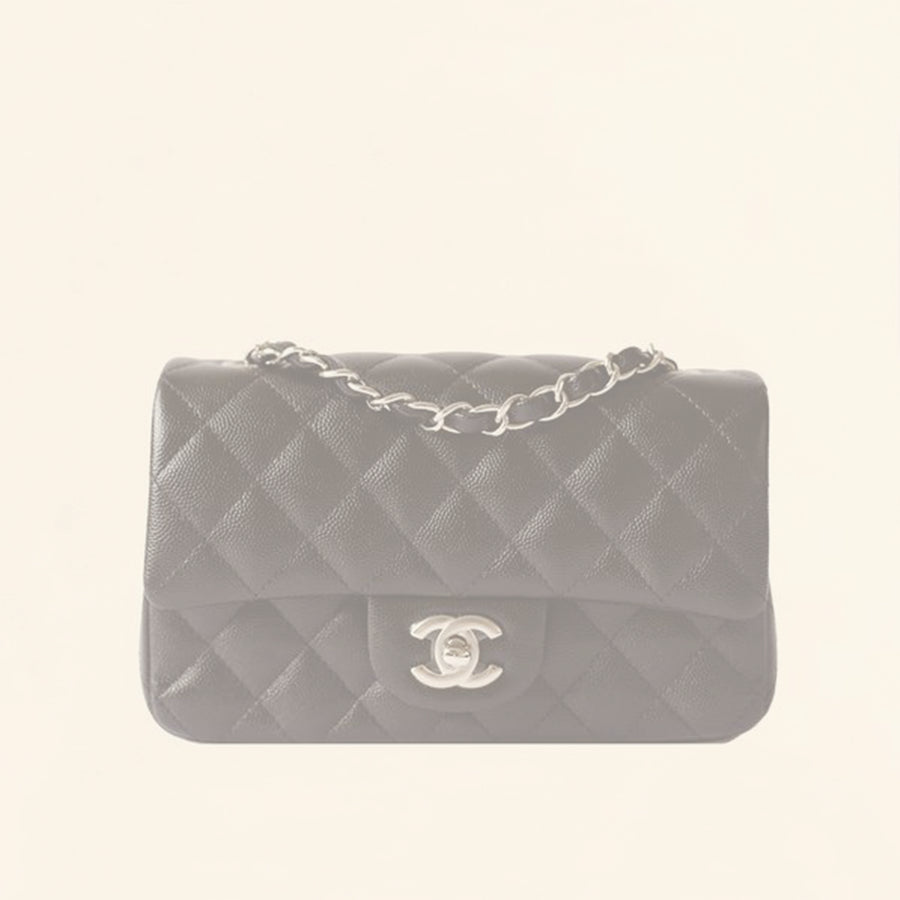 Chanel | Caviar Mini Rectangular Flap Bag | Black with Silver Hardware - The-Collectory 