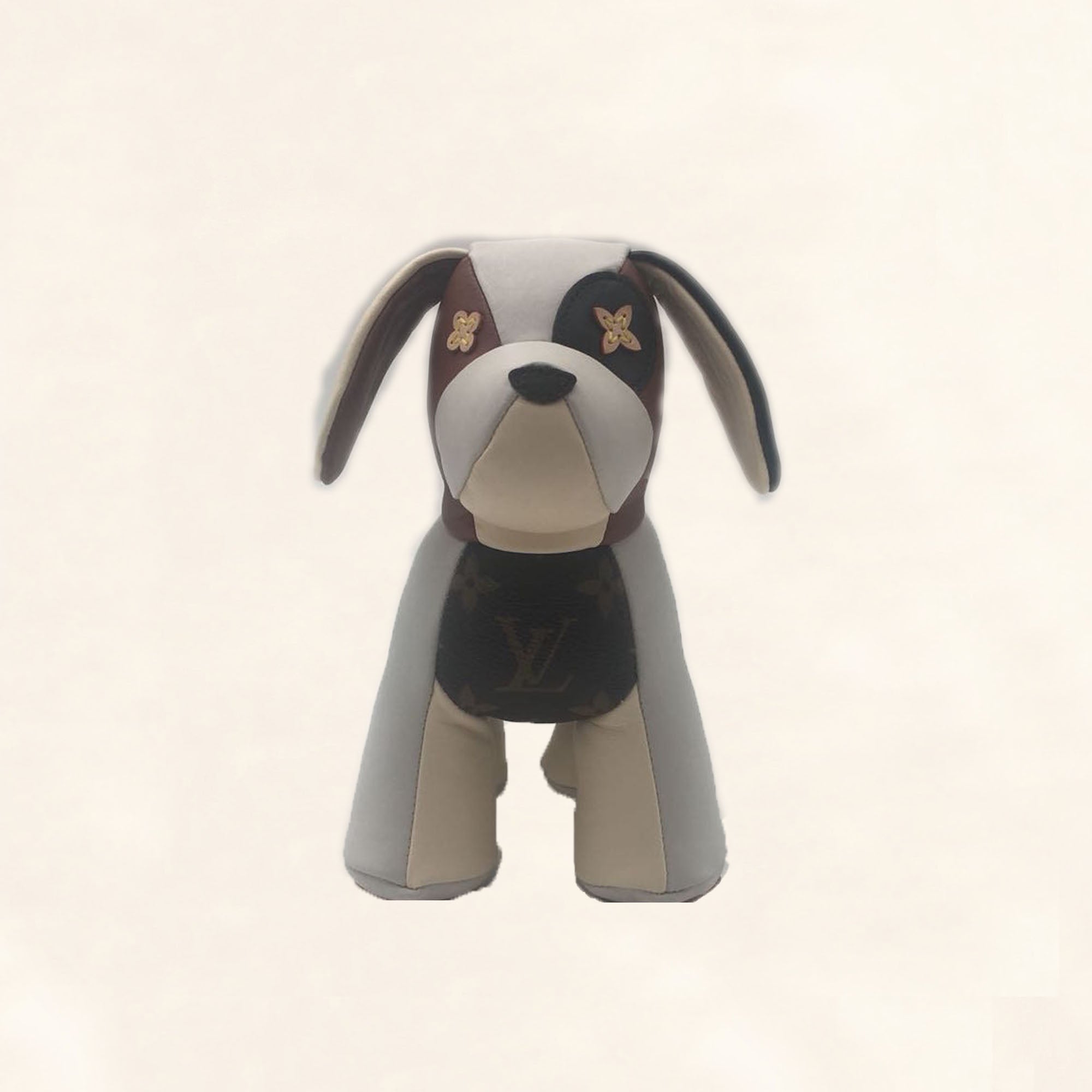 LOUIS VUITTON GI0251 Monogram Dudu-Oscar Dog Plush Doll  MonogramCanvas/Leather