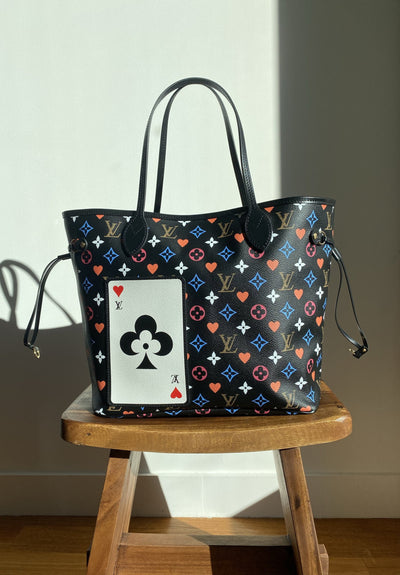Louis Vuitton Limited White Monogram Multicolor Game On Neverfull