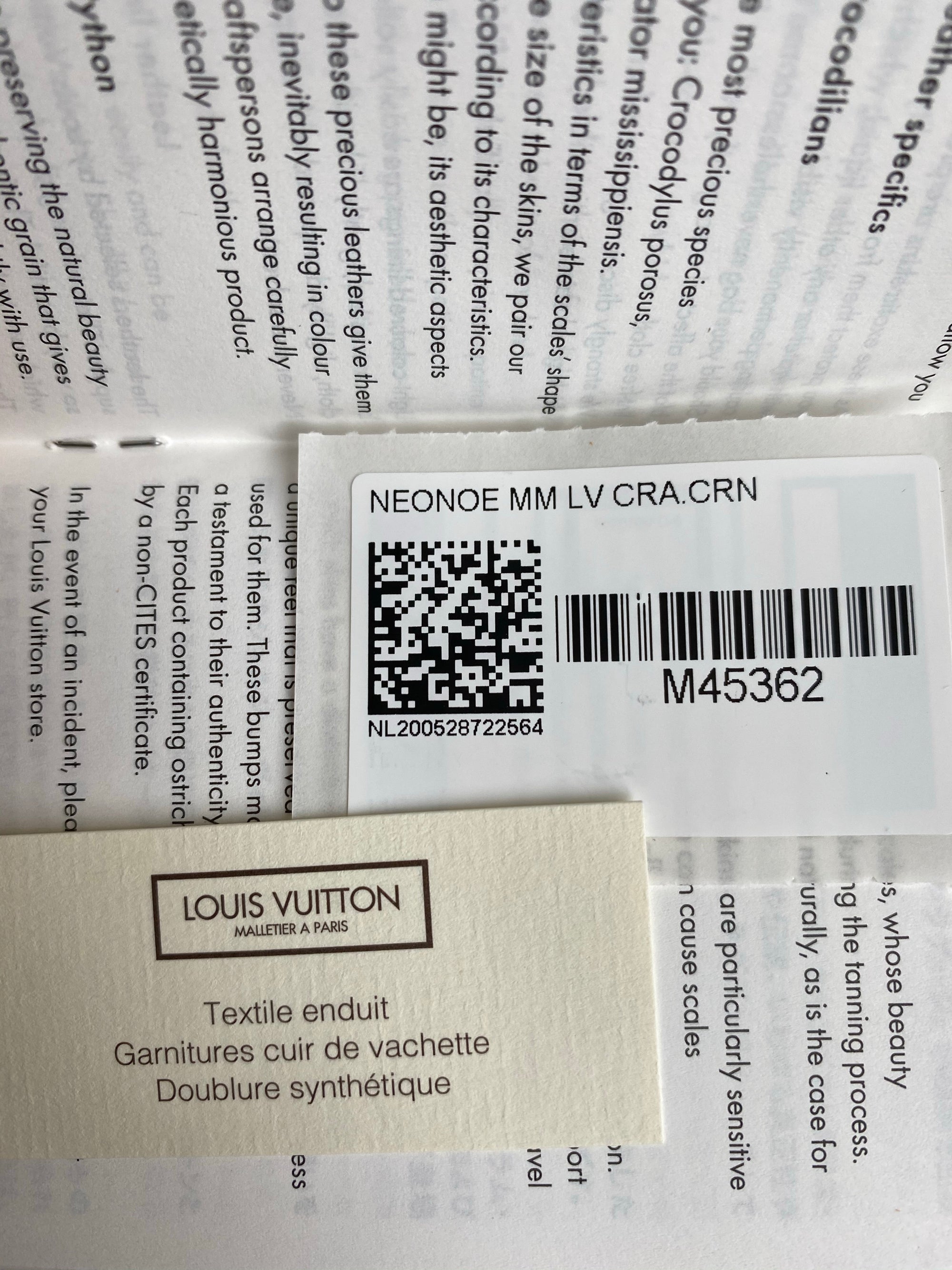 Louis Vuitton receipt Paris