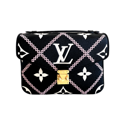 Authentic Louis Vuitton Empreinte Leather Pochette Metis Bicolor Monogram  Bag