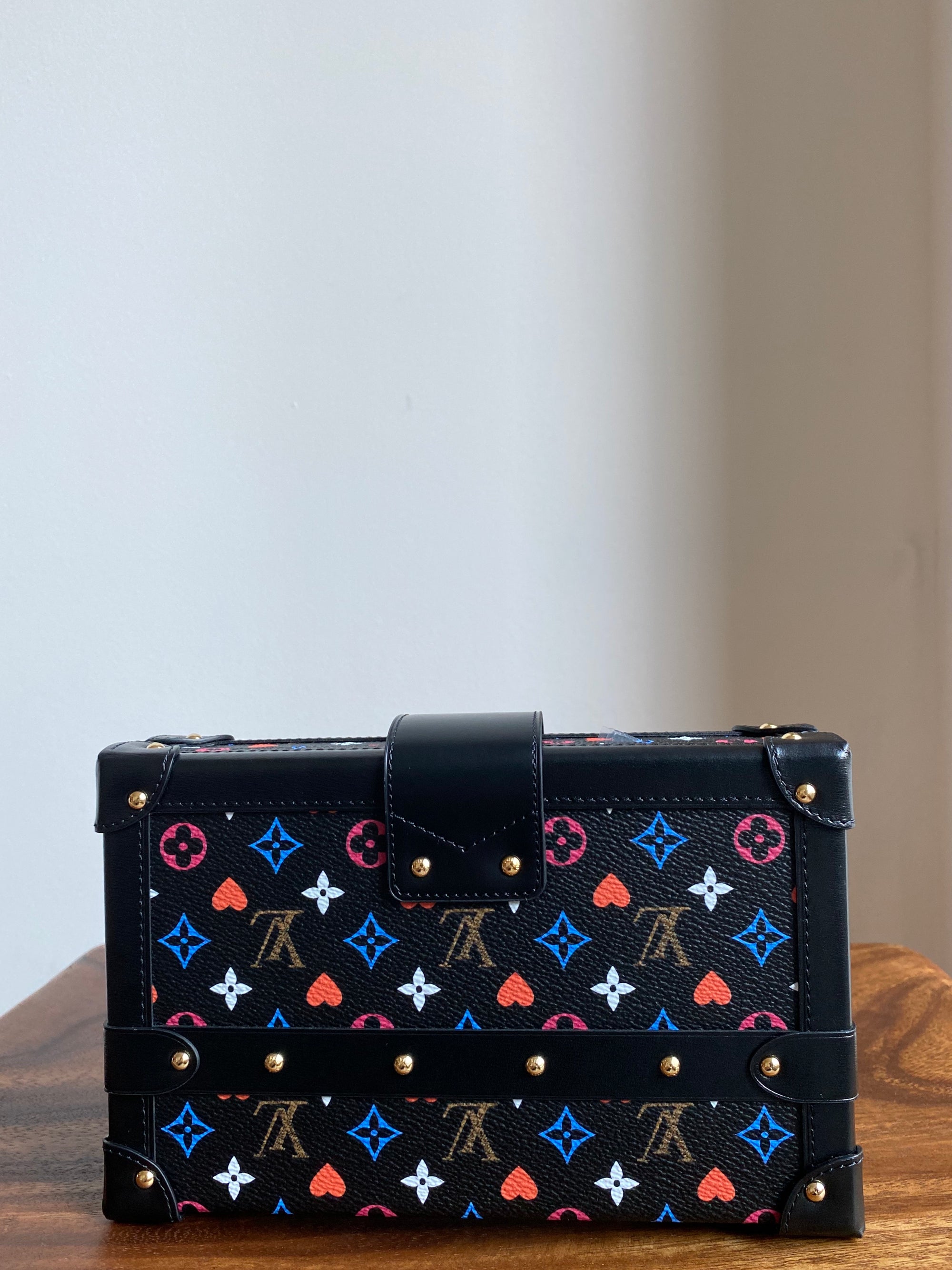Louis Vuitton Petite Malle Shoulder Bag in Blue and Black Monogram