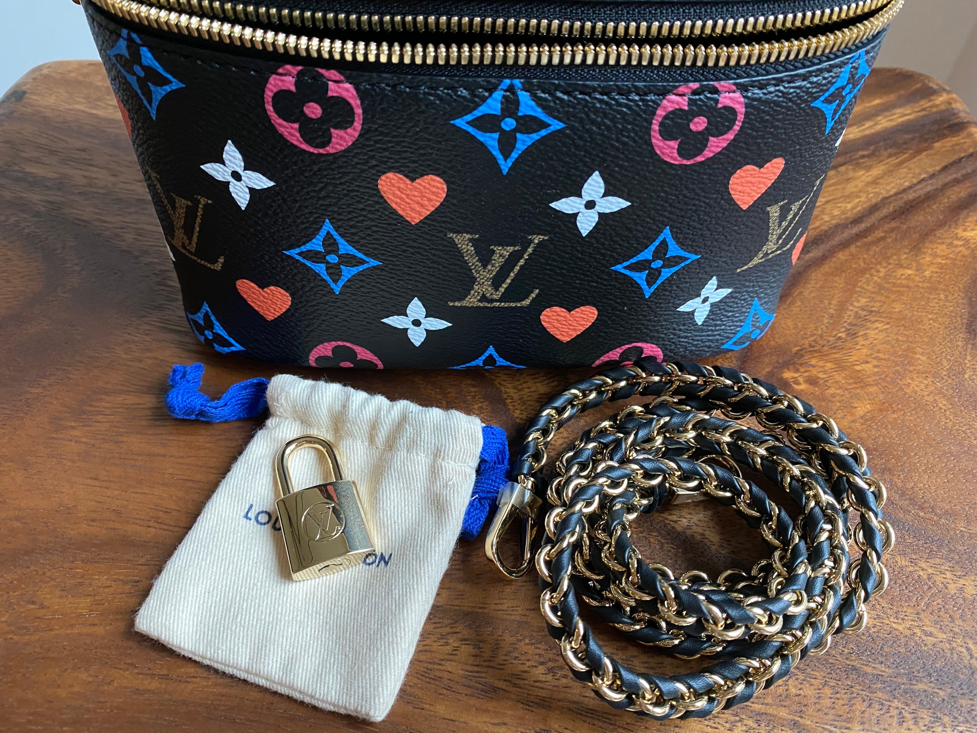 NEW Louis Vuitton Game on Vanity PM small Black Multicolor bag w