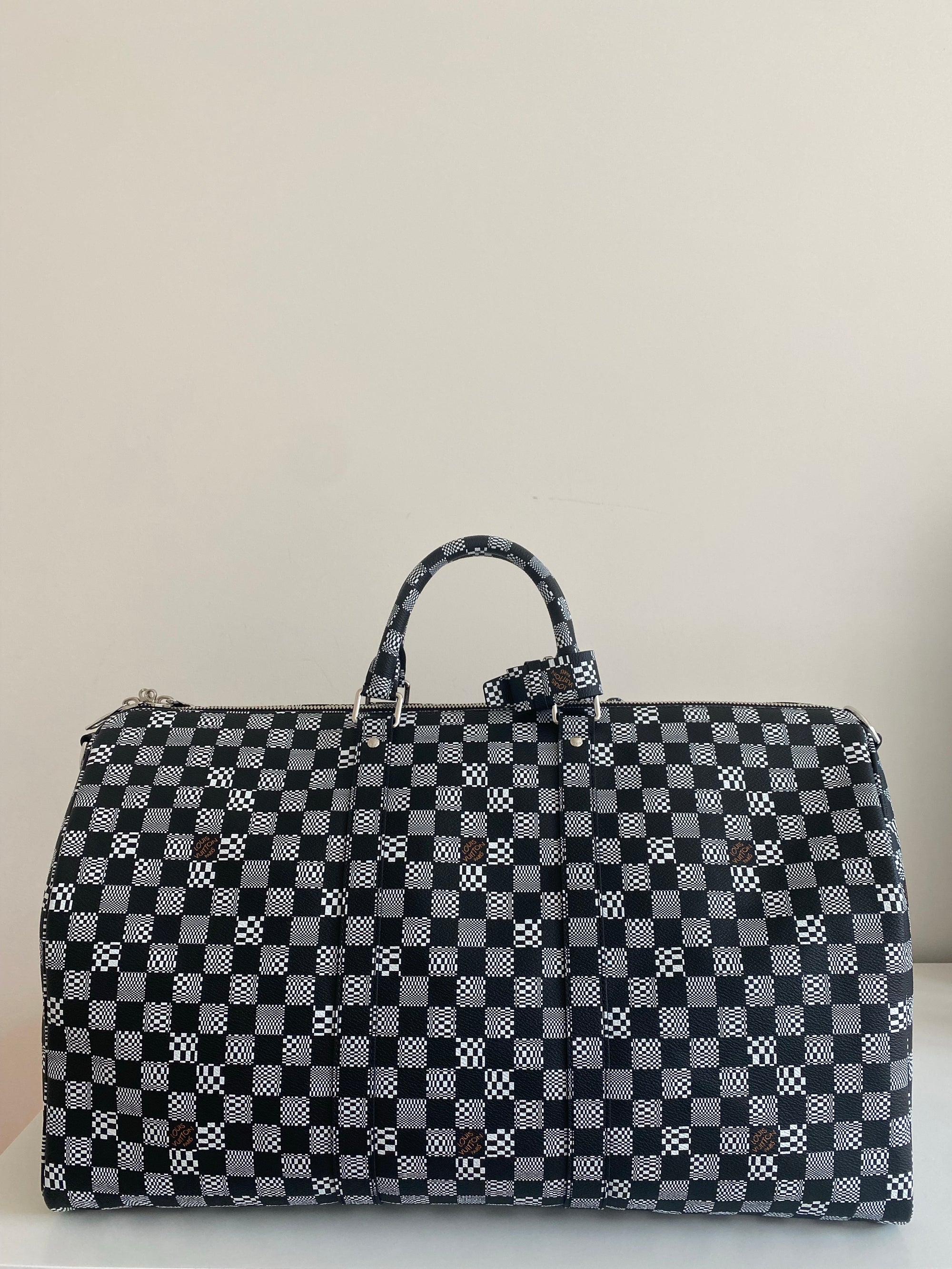 Louis Vuitton Keepall Bandouliere Bag Limited Edition Distorted Damier 50  For Sale at 1stDibs