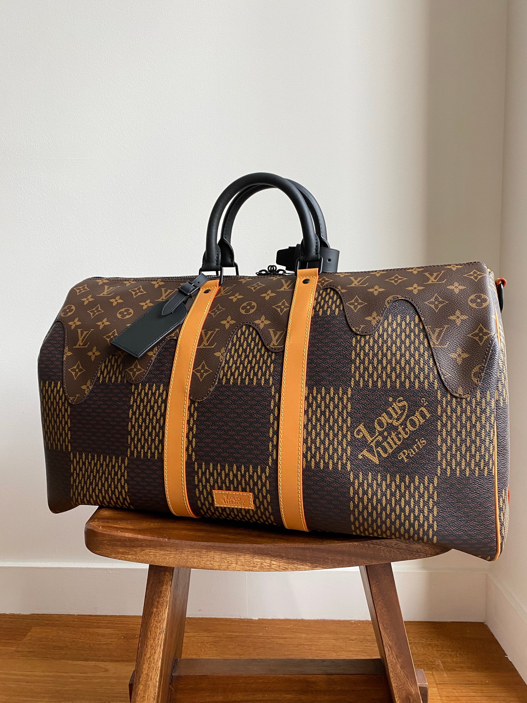 Limited Edition Louis Vuitton x Nigo Keepall 50 Bandoulière Travel Bag –  Fancy Lux