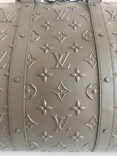 Keepall Louis Vuitton LV Keep All 50CM TRAVEL BAG Beige Cotton ref