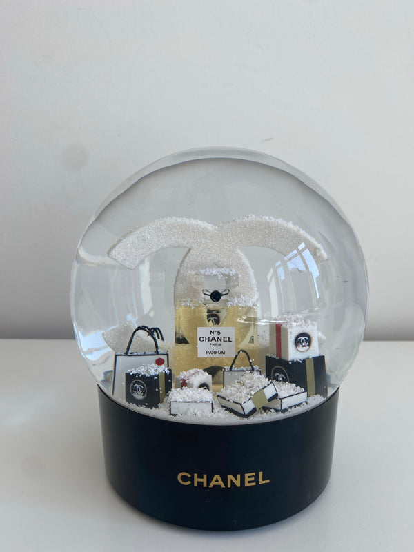 Chanel, Number 5 Perfume and Shopping Bag Red Snow Globe