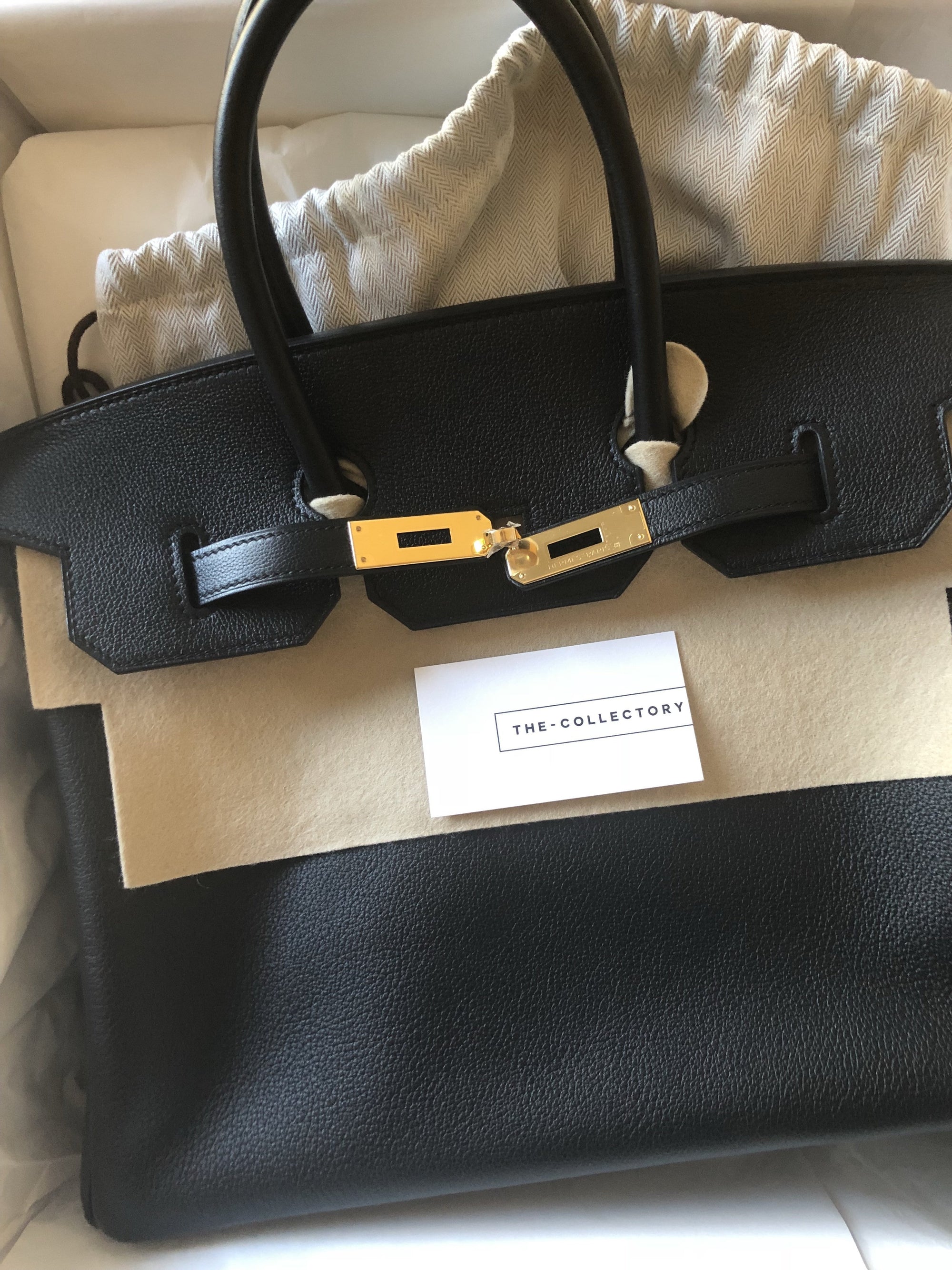 Hermes Birkin 25 Togo Black Gold Hardware - Fashion Handbag