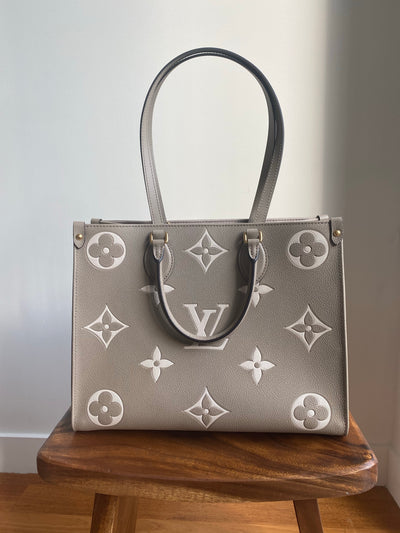 Louis Vuitton Onthego MM Tote Bag M45494 Monogram Empreinte Turtrail Auth  LV New