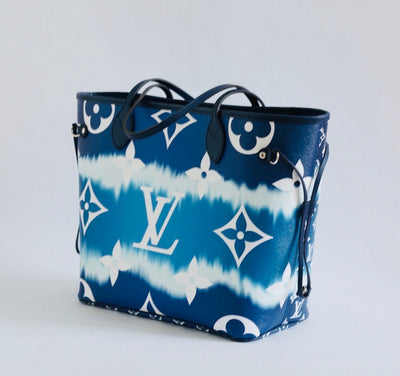 Louis Vuitton Neverfull Escale Mm Tye Dye Limited 11lv617 Blue Coated  Canvas Tote, Louis Vuitton