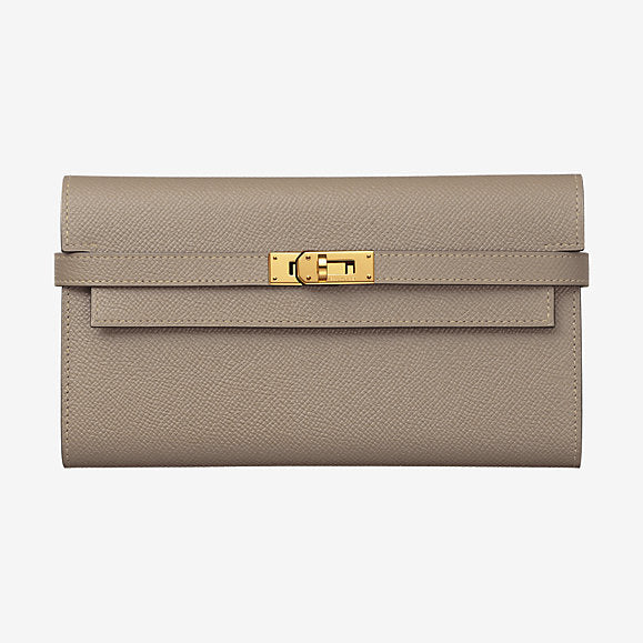Hermes Etoupe Long Kelly Classic Wallet - The-Collectory 